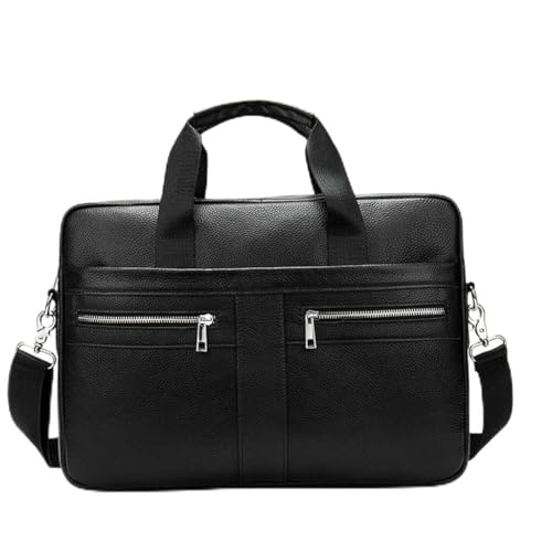 PTEXTU Men's Leather Briefcase Business Men's Bag Cowhide Top Layer Hand-held Men's Shoulder Crossbody Bag