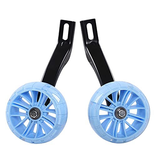 Castor Wheels, ruedas de entrenamiento fijas, juego montado compatible con bicicletas de 12, 14, 16, 18 y 20 pulgadas (Color: Azul, Tamaño: 14in) miniatura 1