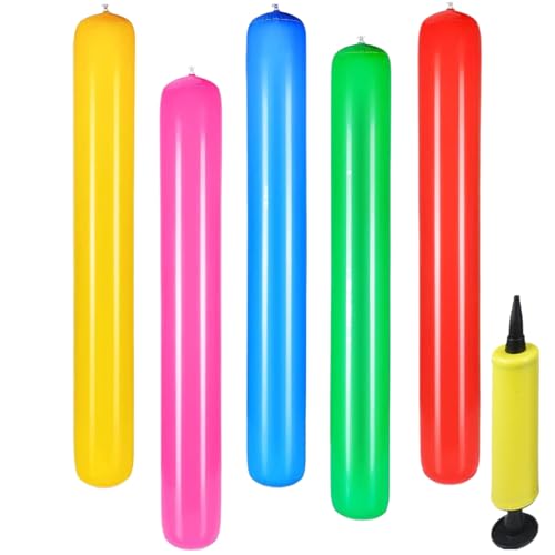 5 Pièces Frite Piscine Gonflables, 105cm Nouilles de Piscine Gonflables Colorés, Bâtons de Natation Flotteur, Jouets de Piscin Flottants en PVC pour Enfant Adultes, pour Natation ou Sports Aquatiqu