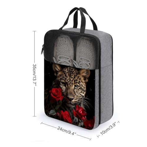 Sac à chaussures imprimé léopard rose au design élégant et raffiné