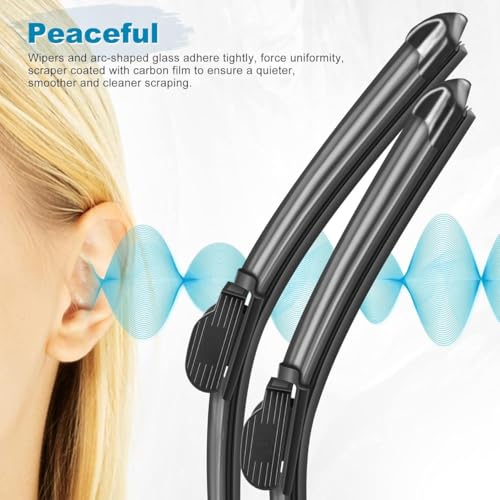 Image of Frameless Rubber Car Wiper Blades Set of 2 Compatible with (Maruti Alto (2010-2015) (D-18,P-16))