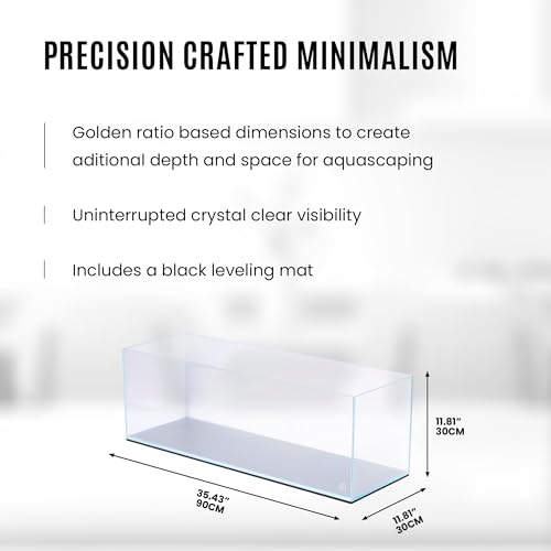 Image of UNS Ultra Clear Rimless Tank - 21.3GAL | 81L - 35.43x11.81x11.81 | 90x30x30 CM, 8mm Glass Thickness, Leveling Mat Included - Low Iron, High Clarity Fish Tank w / 45 Mitered Edge - [90L]