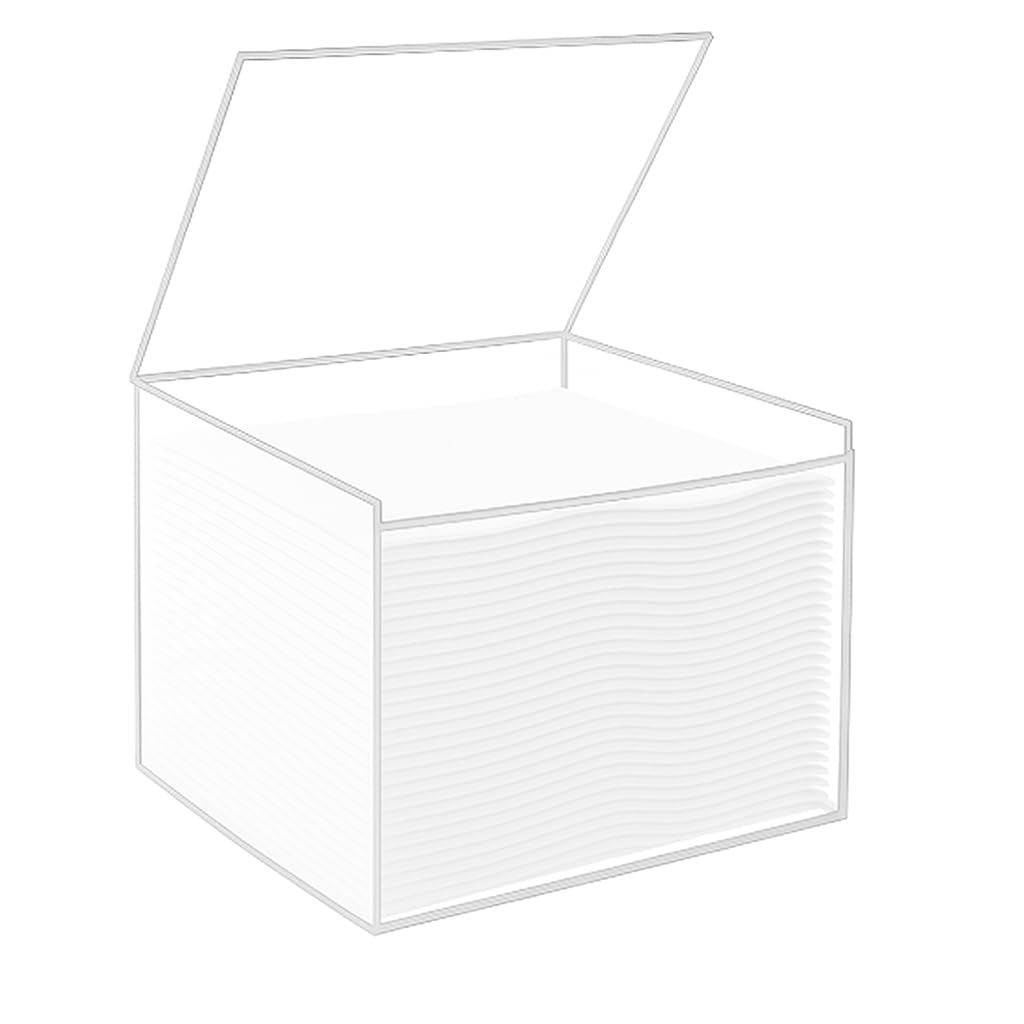 Disposable Face Towel Holder Storage Box with 50 Count Face Towel, Clear Acrylic Box Container Compatible With Clean Skin Club Clean Towel XL, Makeup Organizer With Flip Lid