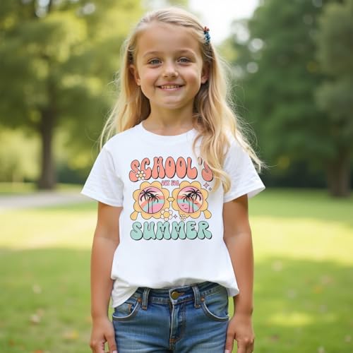 Image of Girls School's Out for Summer Shirt Last Day of School T-Shirt Kids Funny Graphic Summer Break Short Sleeve Tees Tops