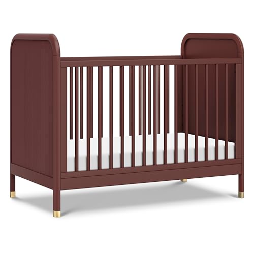 Namesake Brimsley Tambour 3-in-1 Convertible Crib in Crimson, GREENGUARD Gold Certified