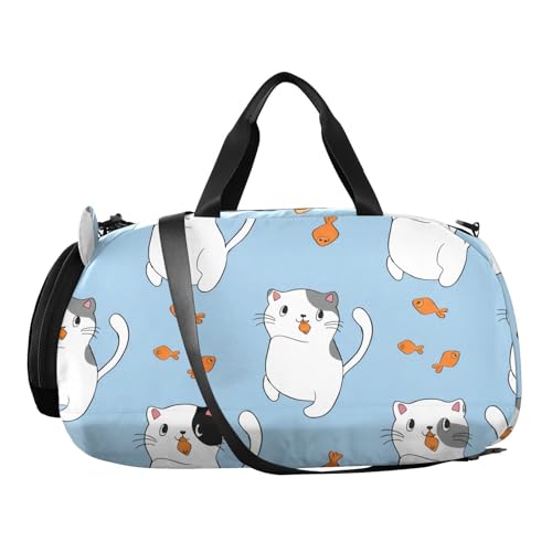 Cute Cats Youth Sports Duffel Bag with Ventilated Shoe Compartment|All-Season Lightweight Travel Gym Bag for Girls & Boys|Water-Resistant Gear Bag2