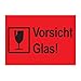 Produktbild PRICARO Umzugsaufkleber Vorsicht Glas rot, A6, 15 Stück