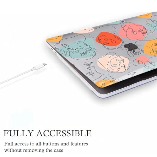 Image of Compatible with MacBook Air 13.6 inch Case 2022 2024 2025 Release M4 A3240 M3 A3113 M2 A2681 with Touch ID & Retina Display, Rubberized Slim Hard Shell Protective Case Cover for Air 13.6, Art Face
