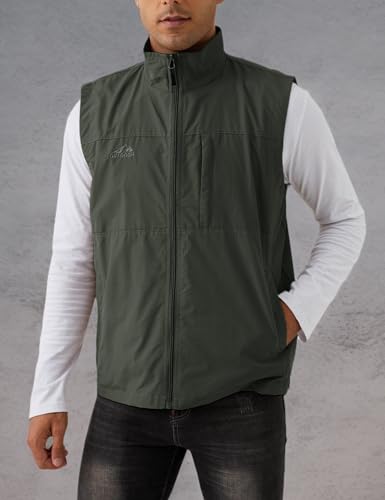 Image of Gihuo Men's Fishing Vest Utility Vest Casual Outdoor Quick Dry Safari Travel Golf Vest Work Vest