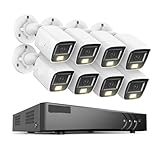 VEKELETE Kits de vigilancia de Seguridad DVR H.265+ de 8 Canales y 5 MP, 8 cámaras PIR for Exteriores de 5 MP, IP67, Resistente a la...