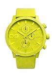 Oozoo C11657 Orologio da uomo Chrono Look verde lime 48 mm cinturino in pelle quarzo giapponese vetro minerale