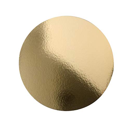 BAMI Lot de 100 sous-Verres à gâteau Ronds en Carton Doré 26 cm