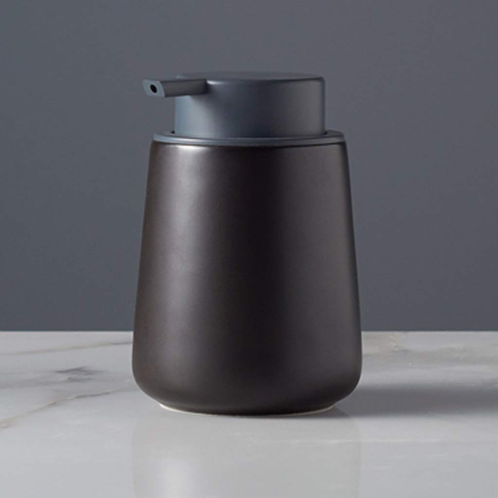 CaihongweiCeramics Creative Soap Dispenser with Pump Hand Sanitizer Bottle Lotion Jar Liquid Bottle Housewares for Bathroom Hand sanitizer Push Type Empty Bottle Lotion Bottle (Color : Black)