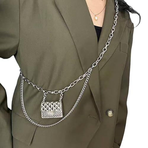 AIBEARTY Women's Fashion Tassel Chain Belt Bag Adjustable Metal Waist Belt Long Waistband for Dress Pants2