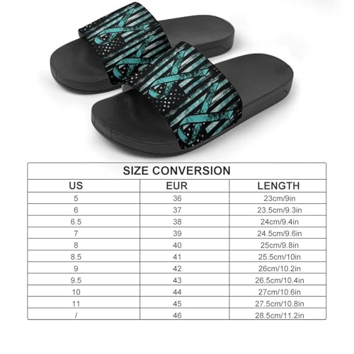 Ovarian Cancer U.S. Flag Non Slip Slides Sandals for Women Men Quick Drying Shower Shoes for Bathroom Pool Beach2