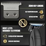 NOVAH Grooming Professional Hair Trimmer for Men, Barber Trimmer Cordless T Trimmers for Barbers, Zero Gapped Line Up Clippers, T Blade Edgers for Men 0 Gap T Outliner - Image 2