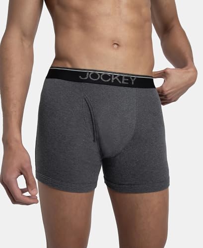 Image of Jockey 8009 Men Super Combed Cotton Rib Solid Boxer Brief with Ultrasoft and Durable Waistband (Pack of 3)