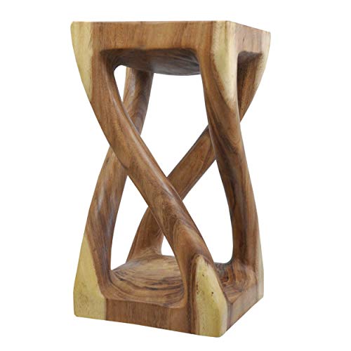 Wilai 13446 - Tavolino in legno massiccio lavorato a mano, altezza 51 cm