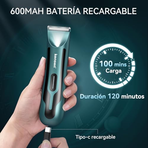 KENSEN Afeitadora Corporal Masculina, IPX7 Impermeable Depiladora Corporal en Seco y Húmedo con Luz LED, Cuchillas de Cerámica, Rasuradora Mujer Hombre para Zona Intima, Axilas, Brazos, Piernas, Barba - imagen 4