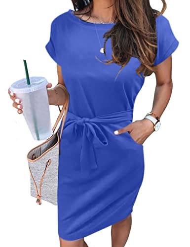 Image of MEROKEETY Women's 2026 Summer Short Sleeve Casual T Shirt Dress