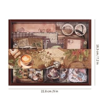 Image of emmoolife Scrapbooking Supplies Kit, Coffee Vintage Aesthetic Scrapbook Kit for Bullet Junk Journal, DIY Journaling Supplies with Coffee Bean Cup, Latte Art, Birthday Craft Gift for Teen Girl Women