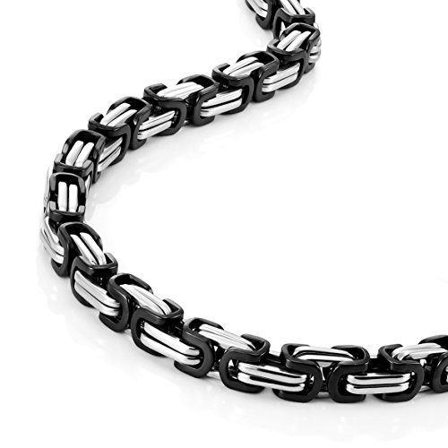 Urban Jewelry Impressive Mechanic Style Stainless Steel Men's Necklace Silver Black Chain for Men (18,21,23 Inches)4