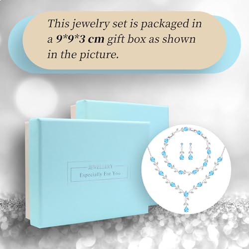 Image of GZWHD Wedding Jewelry Sets for Bride Bridesmaid Women Cubic Zirconia Necklace Earrings Bracelet Set Gift for Mother Friend Wife Daughter Sister Party Prom Jewelry