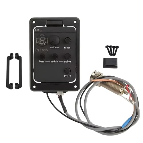 Préampli égaliseur pour guitare acoustique avec micro transducteur et indicateur de batterie