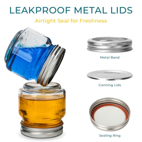 CycleMore 8oz Mason Jars, 12 Pack Canning Jars with Silver Metal Lids by CycleMore - Used condition - Image 4