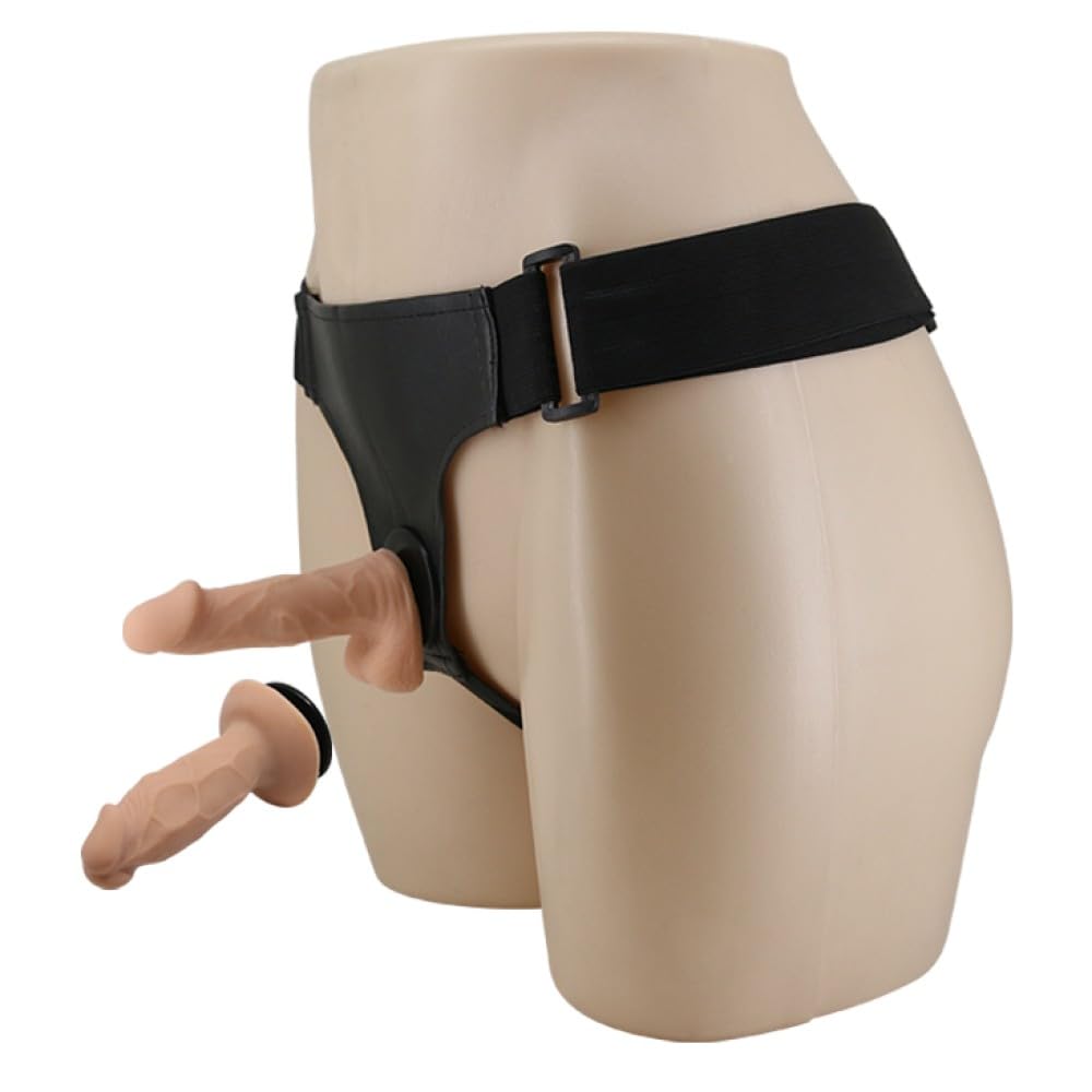 Pegging Strapon Anale Uomo con 2 PICCOLI Dildo, Cintura fallica con pene indossabile da donna per penetrazione anale dell'uomo, cinta con pene piccolo