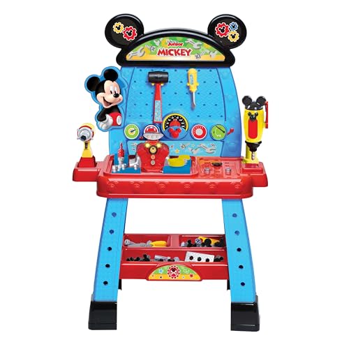 Image of Disney Junior Mickey Mouse Funhouse Workbench, 43-piece Kids Construction Tool Set, Kids Toys for Ages 3 Up, Amazon Exclusive by Just Play