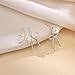 Riisami Silver Plated Earrings for Women Trendy, Dainty Pearl Bow Earrings for Women Cute Hypoallergenic Piercing Stud Earrings Simple Unique Dangle Earrings Silver Jewelry for Women Gifts Fashion Accessories
