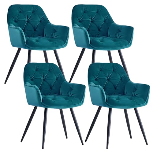 JYMTOM Esszimmerstühle mit dickem Samtstoff gepolsterter Sitz,...