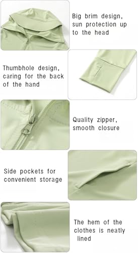 Unisex Kids Active Zip up Sun Protection Hoodie Jacket with Big Brim and Mask Lightweight Coat Summer Thin Top2