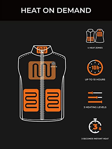 ORORO Men’s Heated Hunting Vest, Camo Hunting Vest with Multi-Pockets and Rechargeable Battery Pack3
