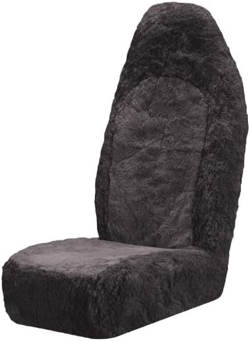 Genuine Sheepskin Bucket High Back Seatcover, Charcoal
