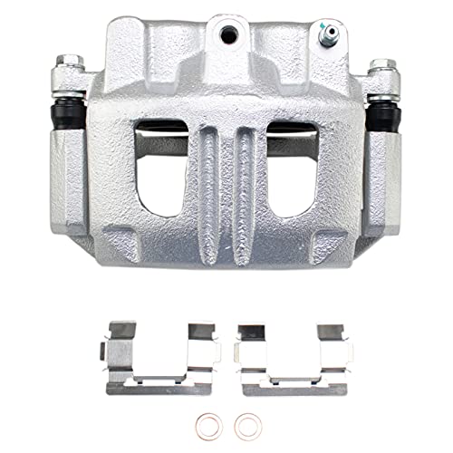 Image of TRQ Front Brake Caliper Set Zinc Coated Brackets Compatible with 2005-2006 Chevrolet Equinox 2006 Pontiac Torrent 2004-2007 Saturn Vue