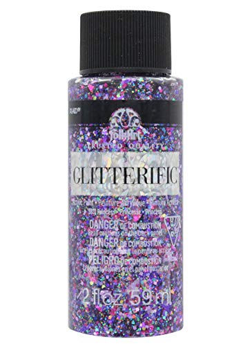 Plaid PE5931 Folk Art Glitterific Acrylic Paint, Princess, 2 oz.
