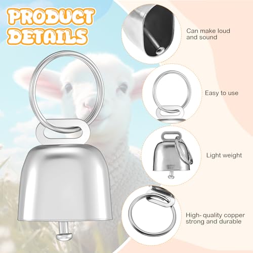 Image of Goat Collar with Bell, Sheep Grazing Copper Bells and Adjustable Nylon Collar Set Loud Bronze Bell for Summer Small Farm Animal Sheep Cow Dog Accessories Gift(Wildflower)
