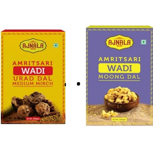 Ajnala Amritsari Urad Dal Medium Mirch Wadi, 200 gm with Moong Dal Wadi, 200 GMS