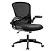 IntimaTe WM Heart Chaise de Bureau, Fauteuil de Bureau Ergonomique, Chaise d'Ordinateur Respirant, Siège Bureau Pivotant Hauteur Réglable, Assise Rembourrée, avec Accoudoirs Pliables, Noir
