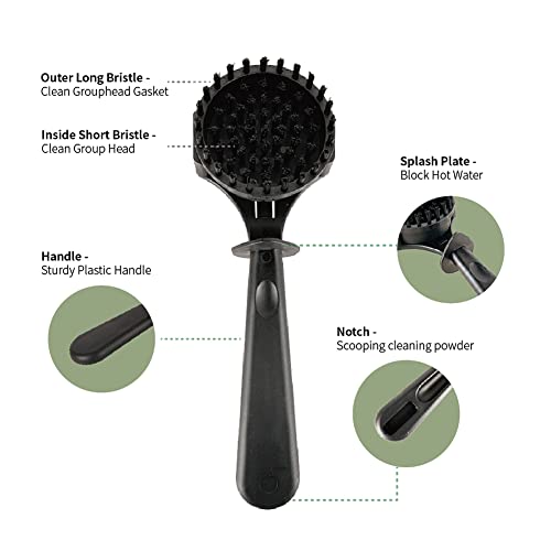 Watchget Espresso Coffee Machine Cleaning Brush Espresso Group Head Brush Detachable Nylon Bristles Espresso Machine Cleaning Bristle For 58Mm Grouphead #TOP2