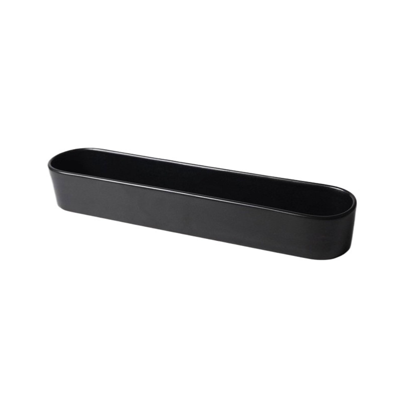 Mw9sBd8rF Shallow Flower Bowl Desktop Long Oval Ceramic Flower Arranging Saucer(Black)