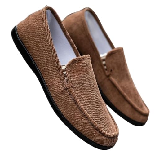 Men's Casual Flat Boat Shoes Soft Comfort Breathable Slip-on Loafers Non-Slip Walking Driving Shoes Spring Autumn Fashion Sneakers