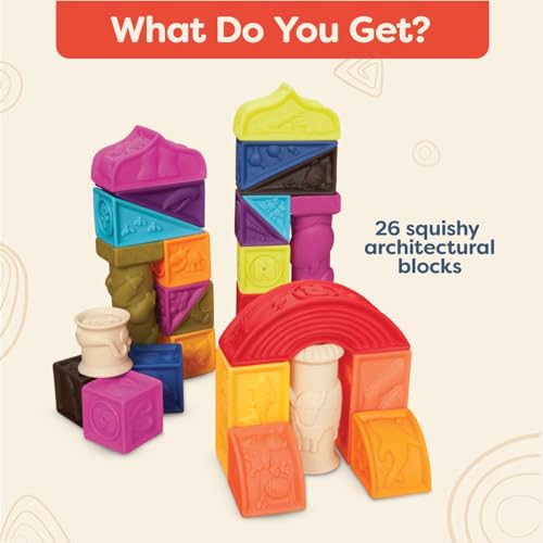B. toys - Alphabet Learning Blocks for Babies & Toddlers - 26 Soft Squeezable ABC Baby Blocks with Textured Animals - Educational Baby Toys for Sensory Play, Bath Time & Early Development - 6+ Months - Image 8