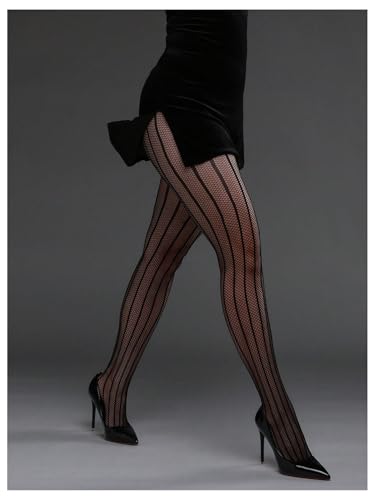 Women's Gothic Punk Striped Tights Hollow Out Sheer Fishnet Stockings Leggings2