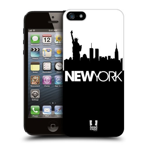 Head Case Designs New York Black and White Skyline Protective Back Case Cover for Apple iPhone 5 5s