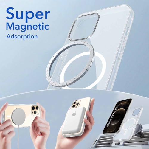 Image of Jkobi Lifetime Anti-Yellow MagSafe Compatible Clear Back Cover Case for Apple iPhone 12 Pro Max (Sleek Hard Crystal | Shockproof and Camera Protection)