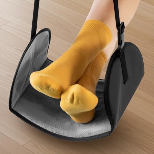 Hammac para pies de avión | Reposapiés de viaje largo con longitud ajustable,Soporte para patas de oficina reposapiés para oficina en casa tren trabajo pausa almuerzo - imagen 3