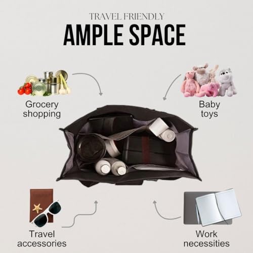 Utility Tote Bag with Zipper Top - Large Multipurpose Tote Organizer Bag3